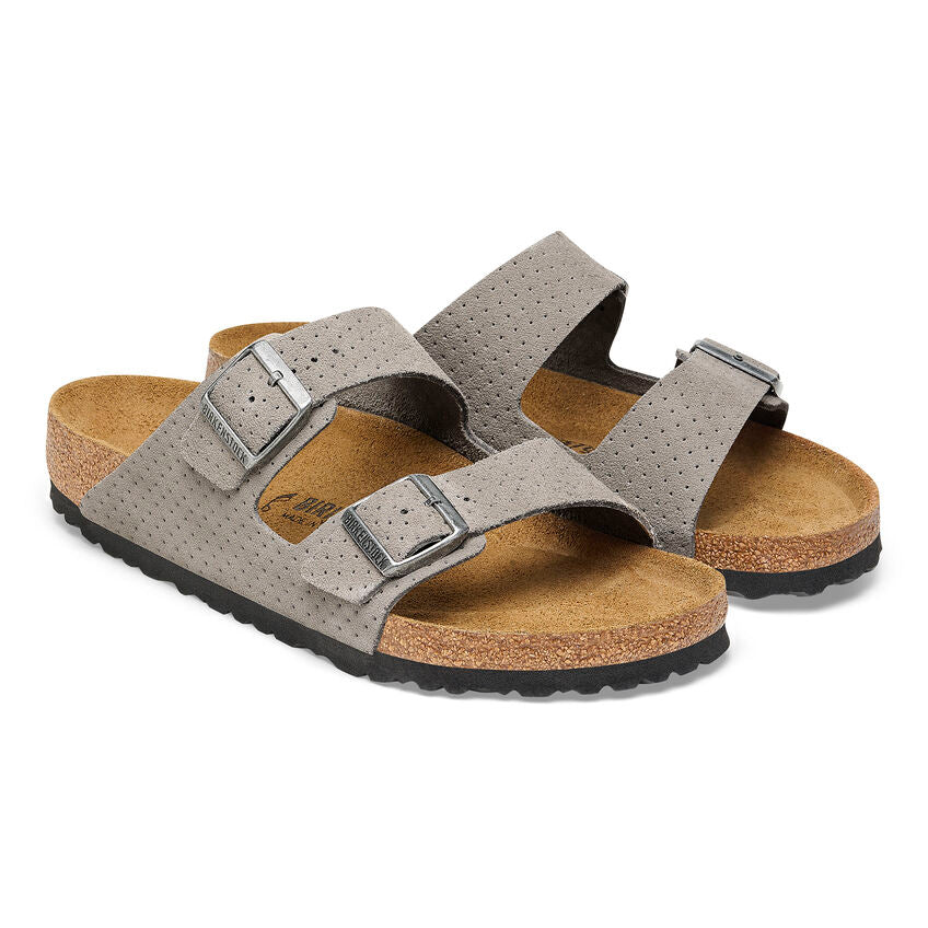 Birkenstock Women's Arizona Suede Embossed - Dotted Stone Coin