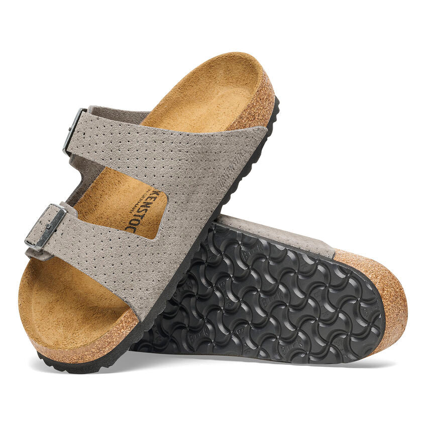 Birkenstock Women's Arizona Suede Embossed - Dotted Stone Coin