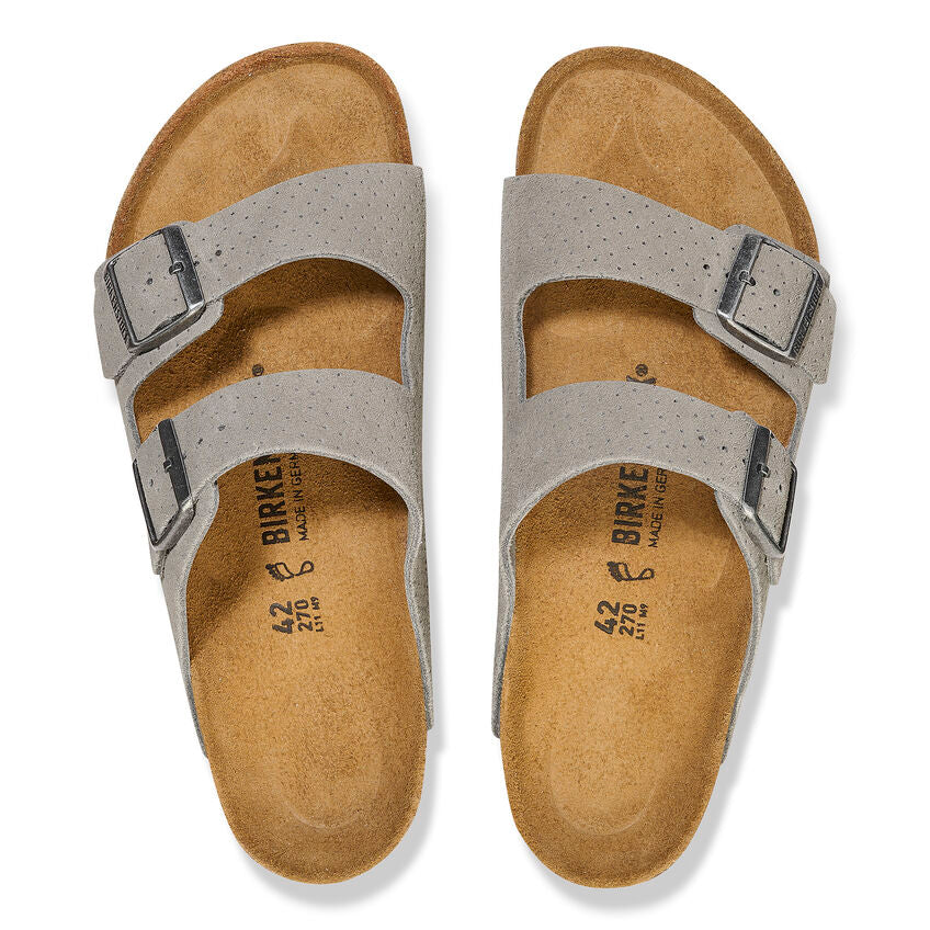 Birkenstock Women's Arizona Suede Embossed - Dotted Stone Coin