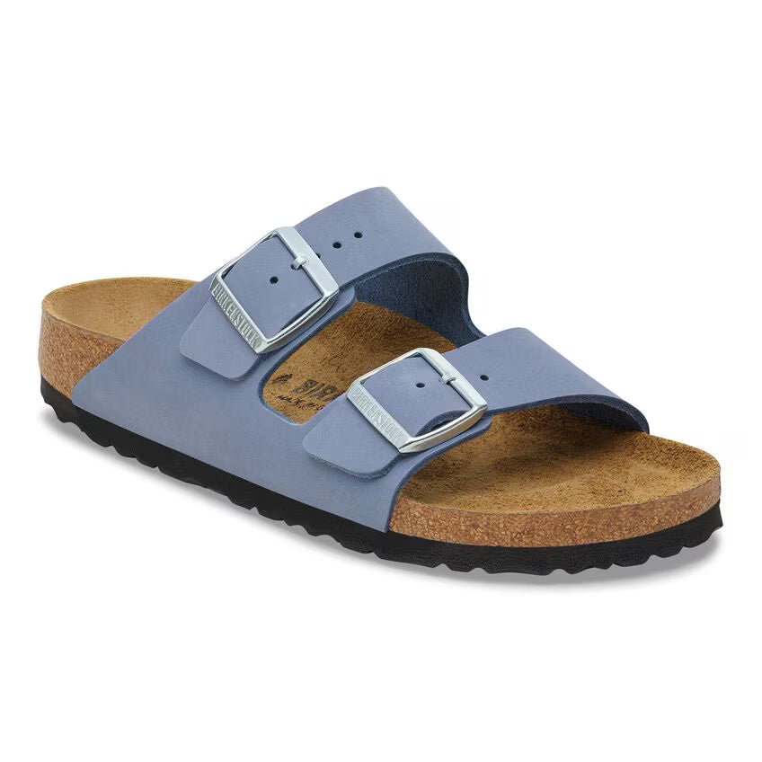 Birkenstock Women's Nubuck Leather Arizona Sandal - Stone Blue