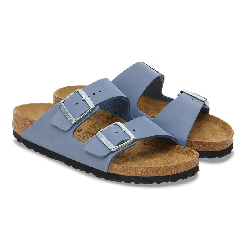 Birkenstock Women's Nubuck Leather Arizona Sandal - Stone Blue