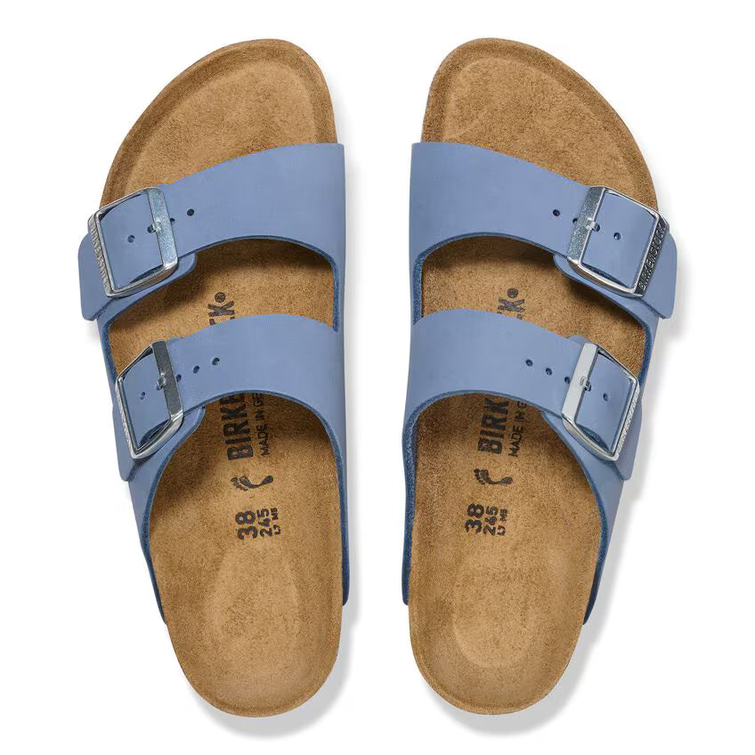 Birkenstock Women's Nubuck Leather Arizona Sandal - Stone Blue