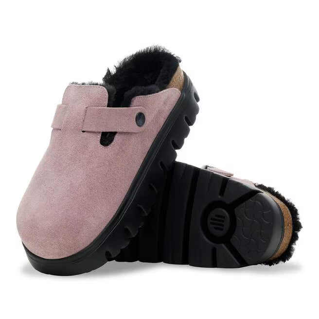 Birkenstock Women's Boston Chunky Shearling - Faded Purple