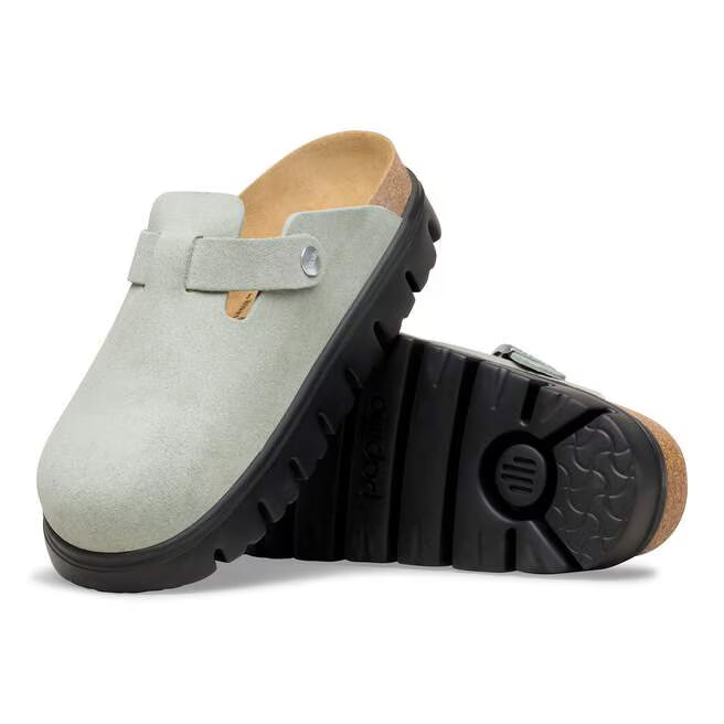 Birkenstock Women's Boston Chunky Suede Leather - Pure Sage