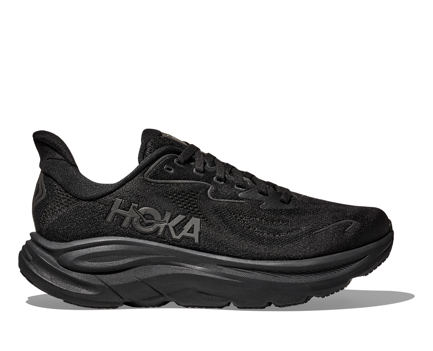 HOKA Men's Clifton 10 Cushioned Running Shoe - Black/Black