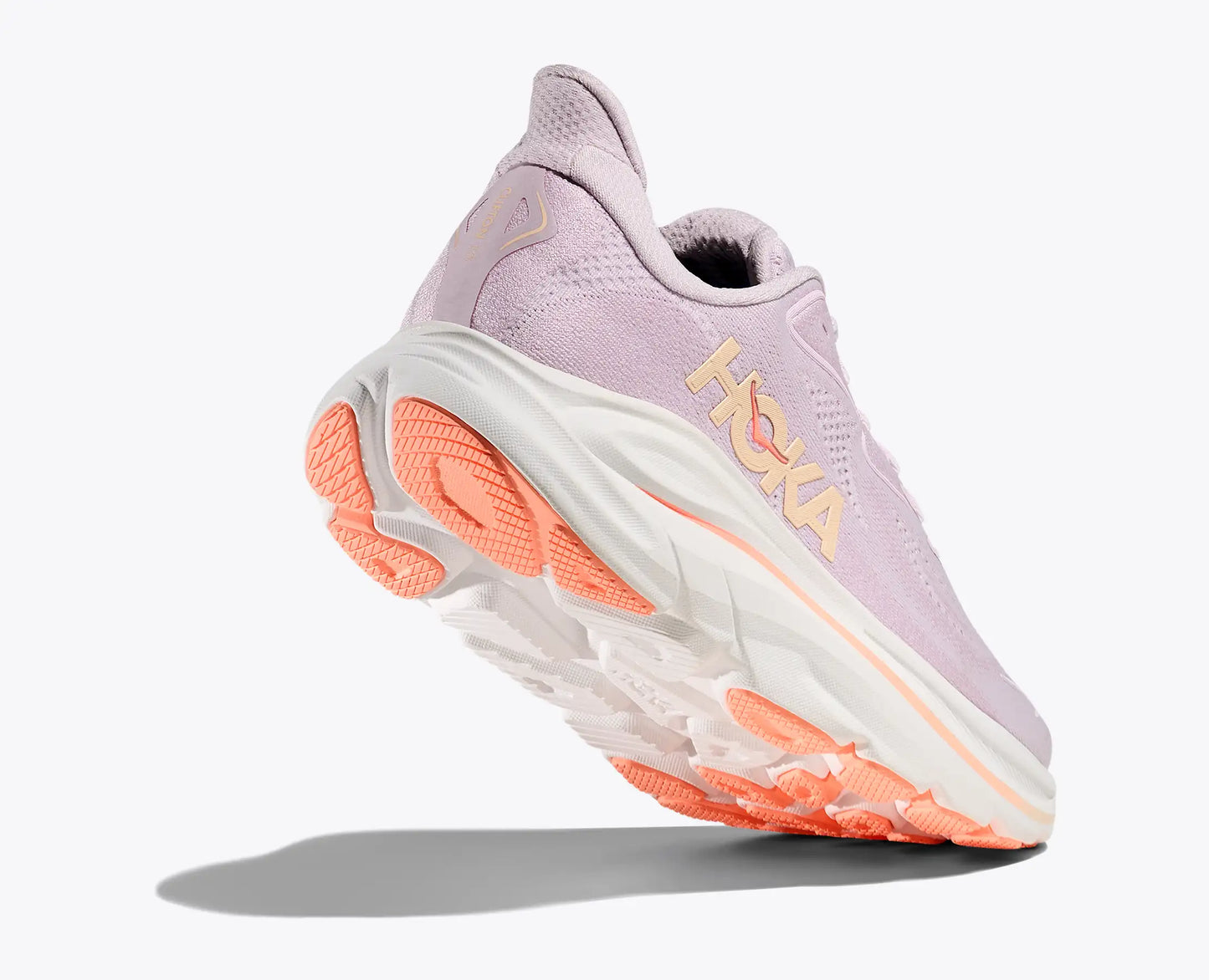 Hoka Women's Clifton 10 Sneakers- Lilac cream / tangerine glow