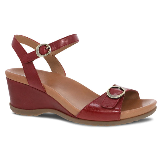 Dansko Women's Arielle Sandal - Red Glazed Leather