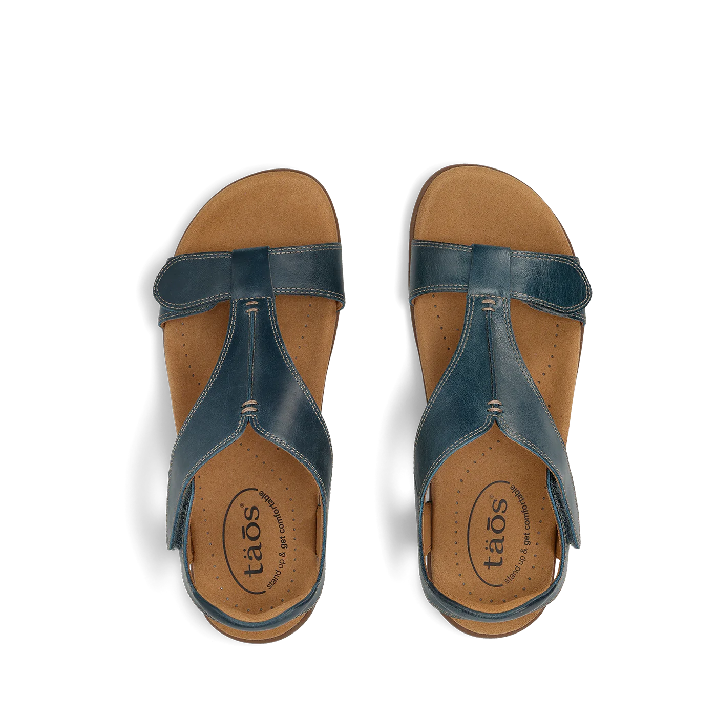Taos Women's The Show Sandals - Petrol Blue Leather