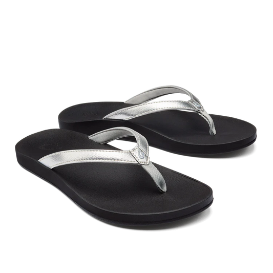 Olukai Women's Puawe Sandal - Silver/Black