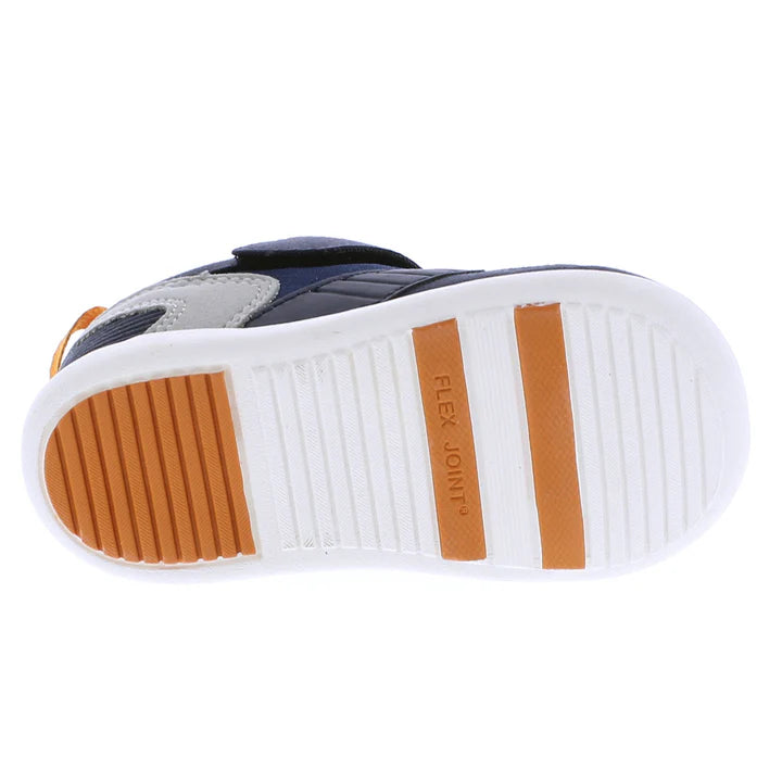 Tsukihoshi Baby Velcro Racer - Navy/Orange (Baby Sizes 3 to 6.5)