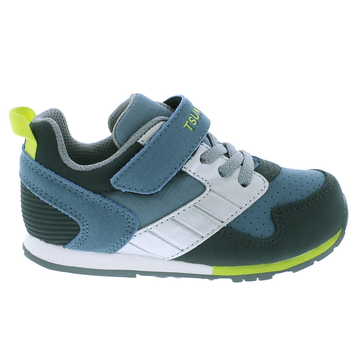Tsukihoshi Child (Sizes 7 to 13) Racer Sneaker - Sea/Lime