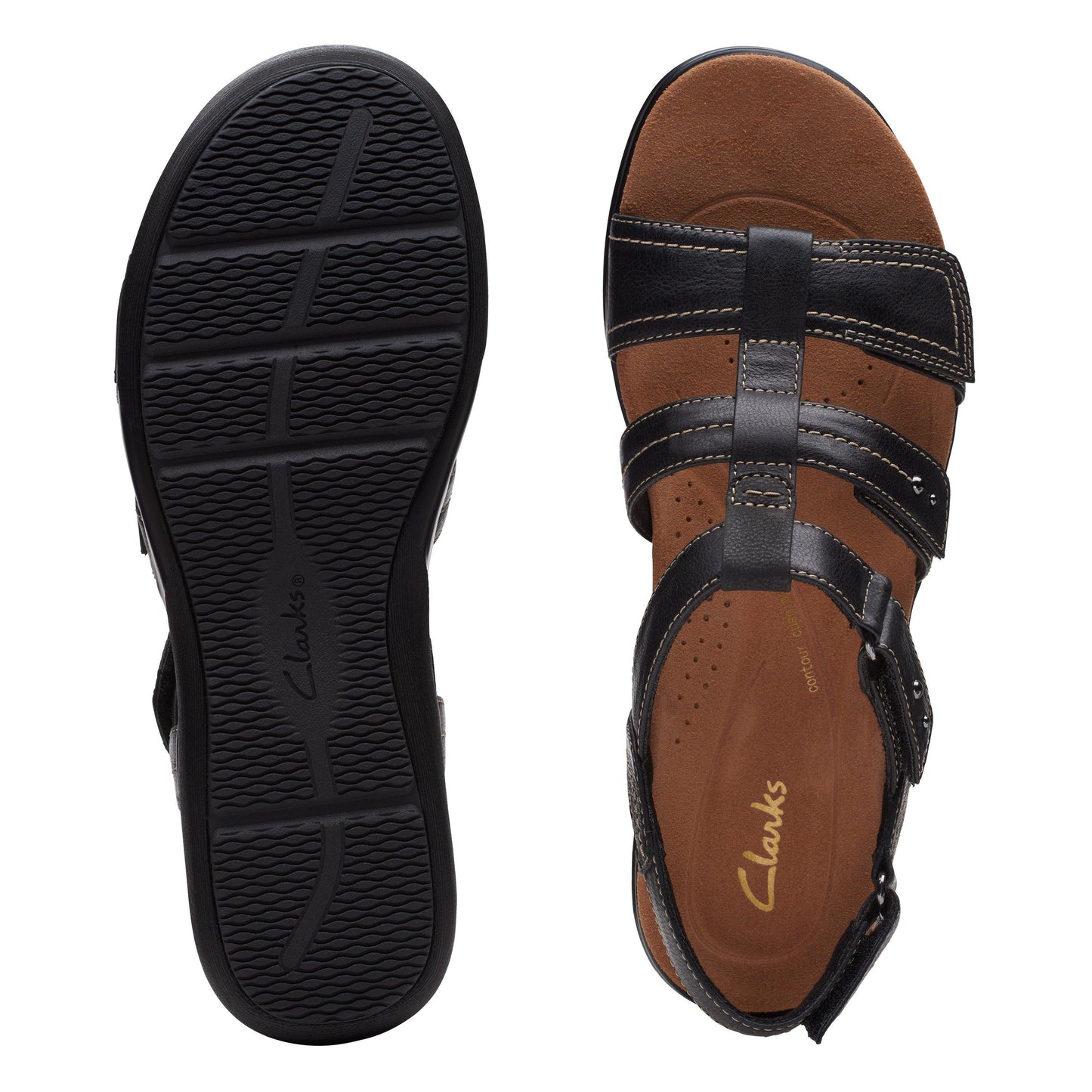 Clarks Women's Kitly Step Back Strap Sandal - Black