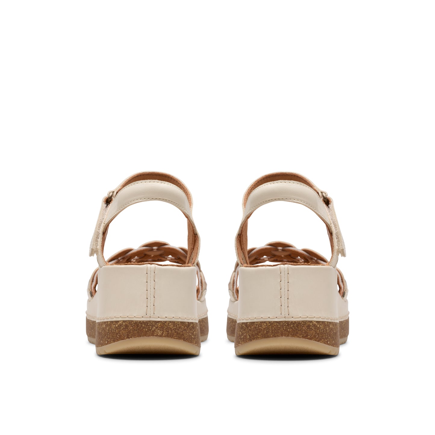 Clarks Women's Kassanda Bar Wedge Sandal - Creme Multi