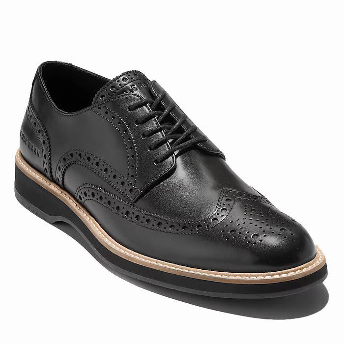 cole haan men's dress shoes black Cole Haan Miles Leather Wingtip Oxford - Black / Men'sCasual