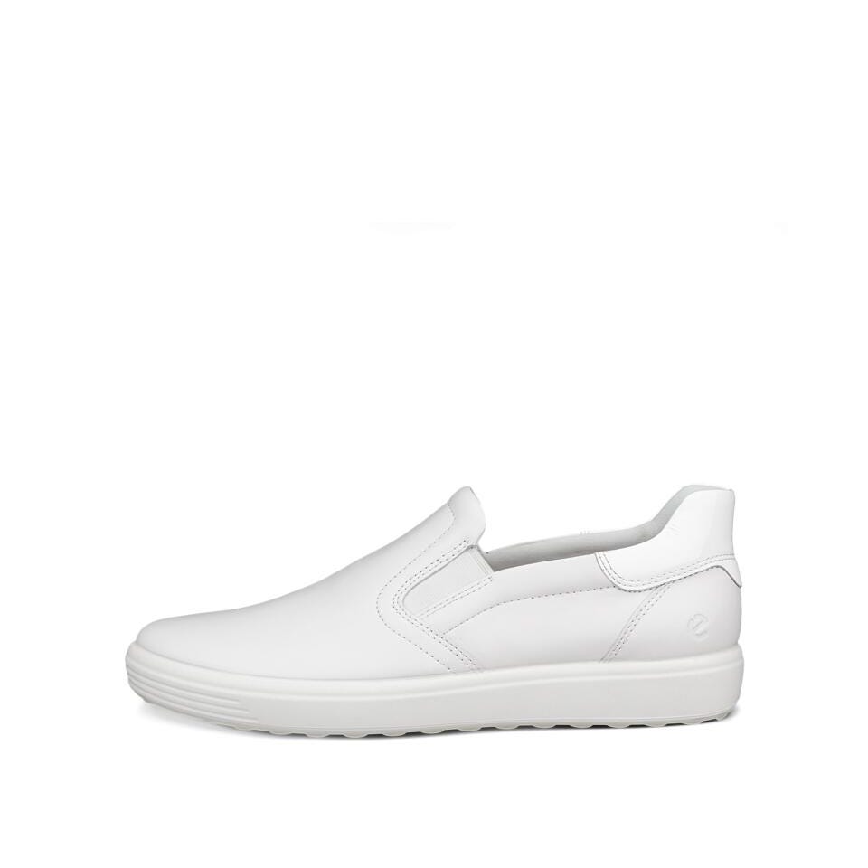 Ecco Women's Soft 7 Easy Slip On Shoe - White/Patent White