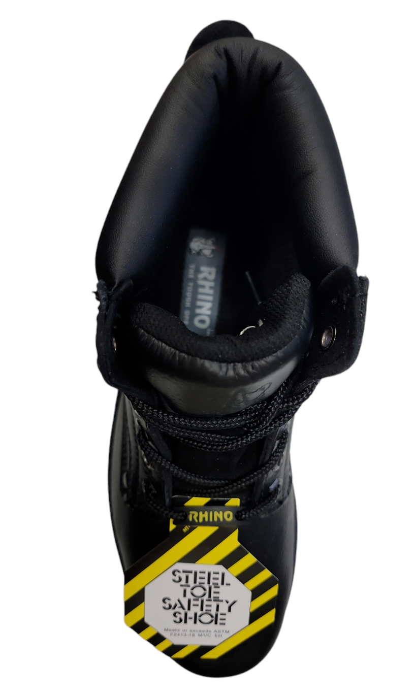 Rhino 65S01 6 inch Steel Toe Safety Work Boot - Black
