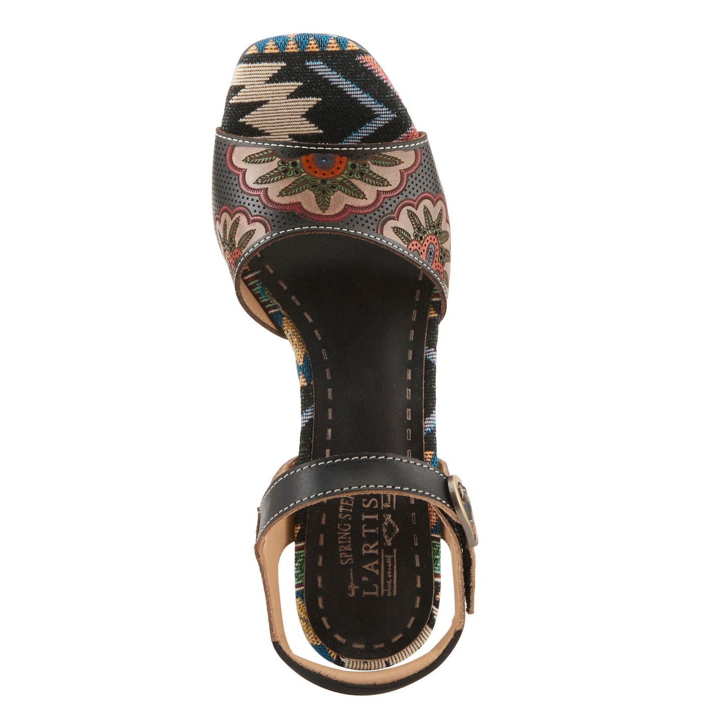 L'Artiste by Spring Step Women's Sassy Class Heeled Sandal - Black Multi