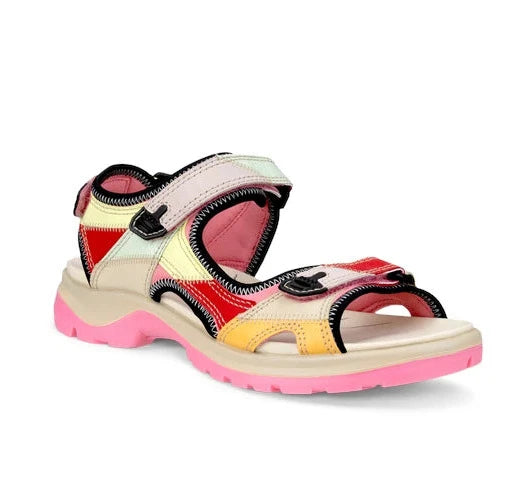 ECCO Women's Yucatan Offroad Sandal Multicolor Bubble Gum