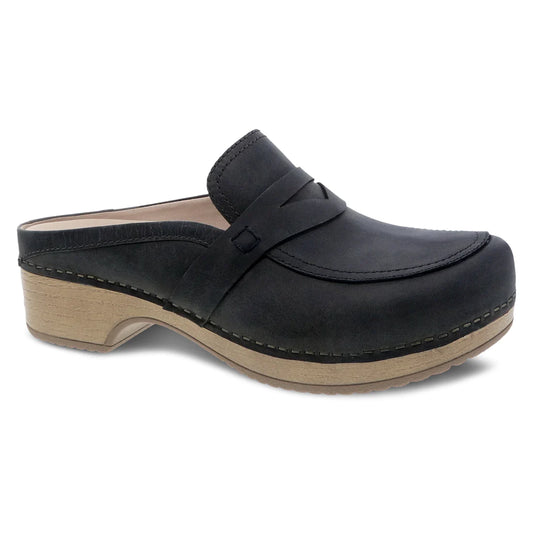 Dansko Women's Bel Pull Up Mule - Black Oiled