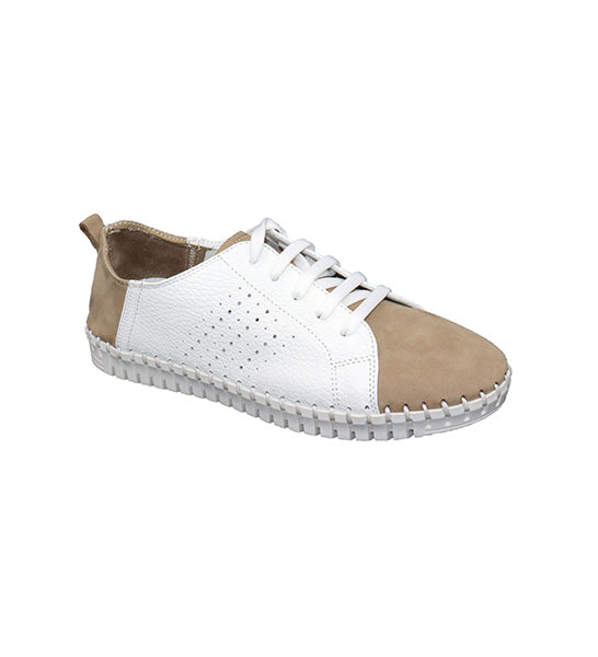 Eric Michael by Laurevan Women's Ali Shoe - Beige/White