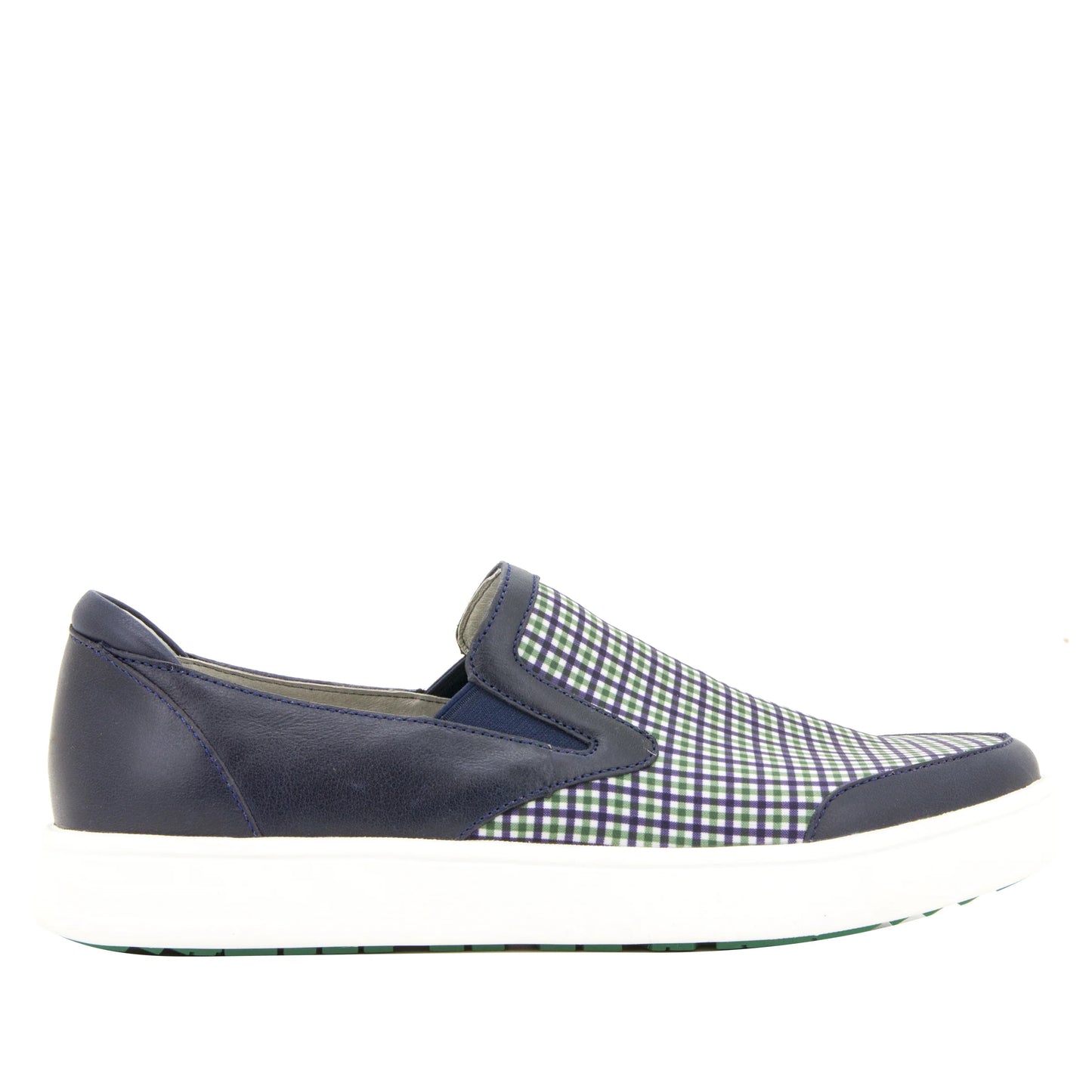 Alegria Men's Bender Slip On - Navy Plaid