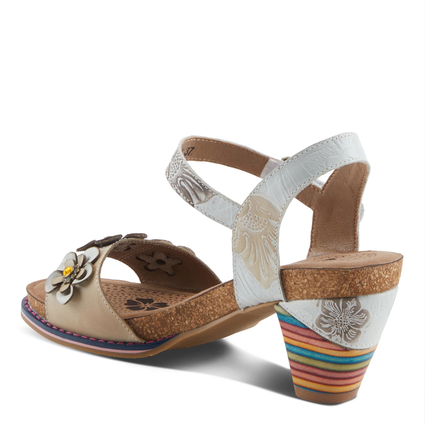 L'Artiste by Spring Step Bluesky Ankle Strap - White Multi