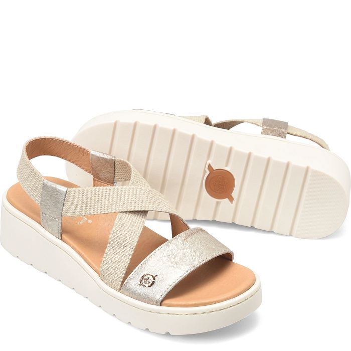 Born Women's Kasady Sandal - Light Gold Metallic (Panna Cotta)