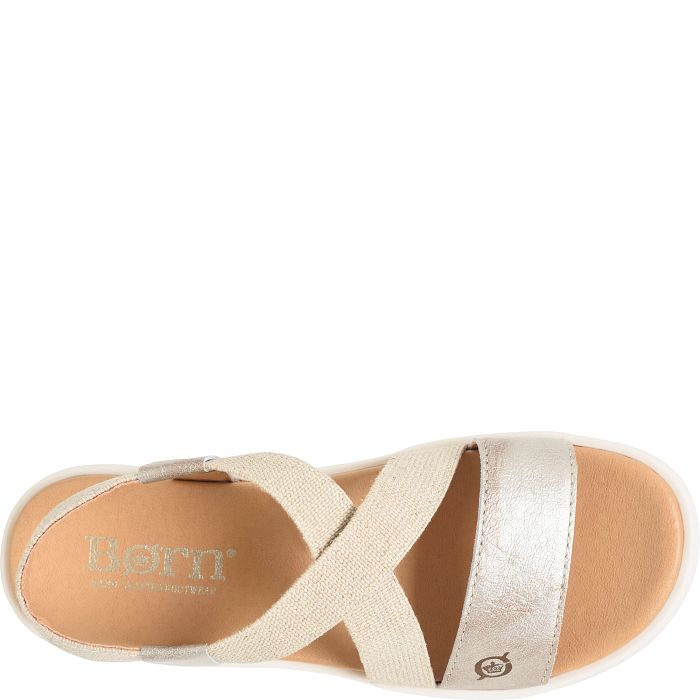 Born Women's Kasady Sandal - Light Gold Metallic (Panna Cotta)