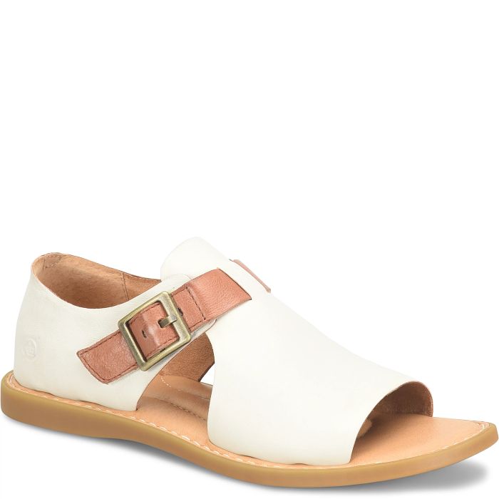 Born Women's Ivey Open Toe Sandal - Ivory/Luggage