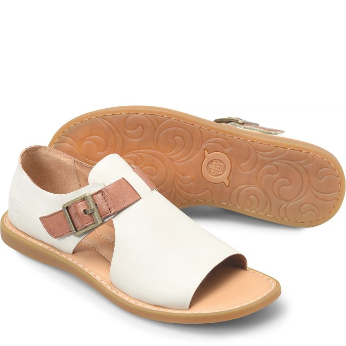 Born Women's Ivey Open Toe Sandal - Ivory/Luggage