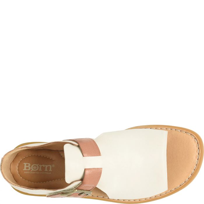 Born Women's Ivey Open Toe Sandal - Ivory/Luggage