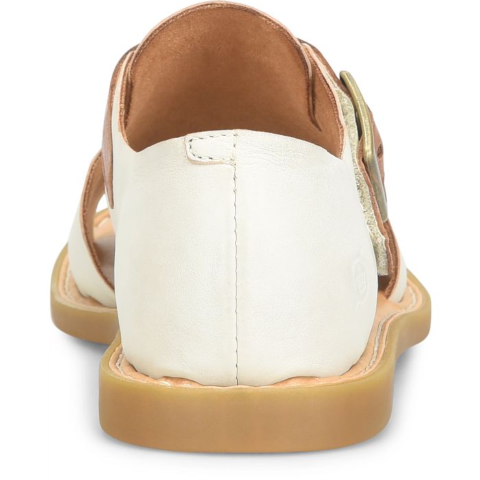 Born Women's Ivey Open Toe Sandal - Ivory/Luggage