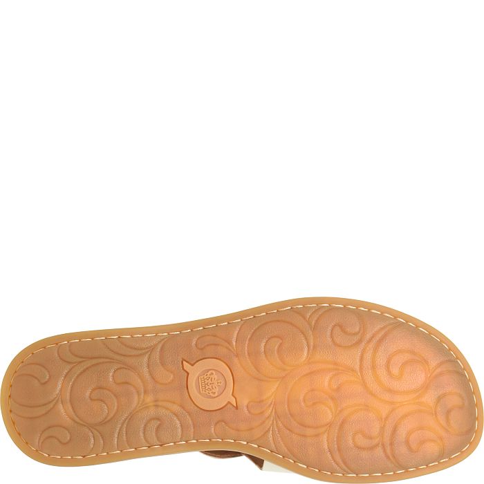 Born Women's Ivey Open Toe Sandal - Ivory/Luggage
