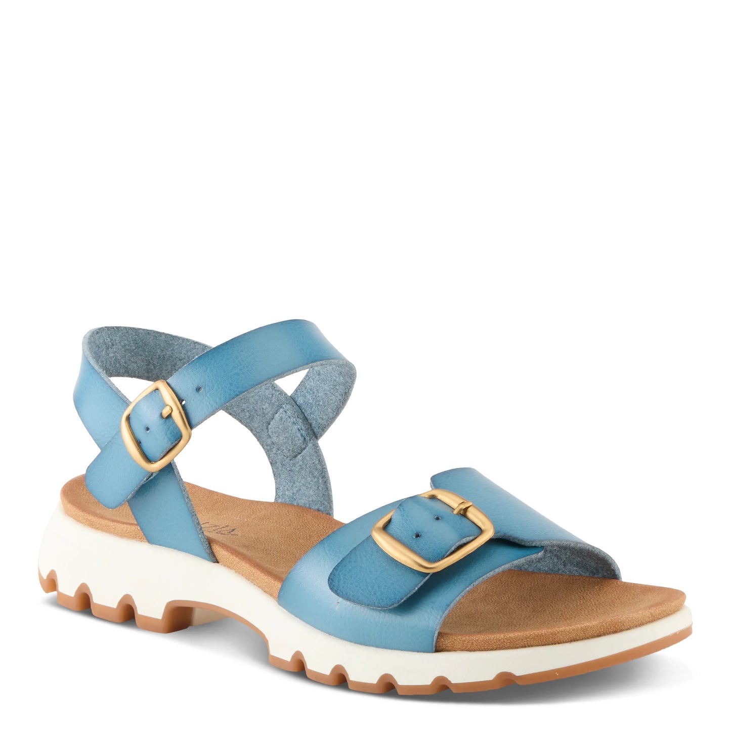 Patrizia by Spring Step Women's Bunch Ankle Strap Sandal - Blue