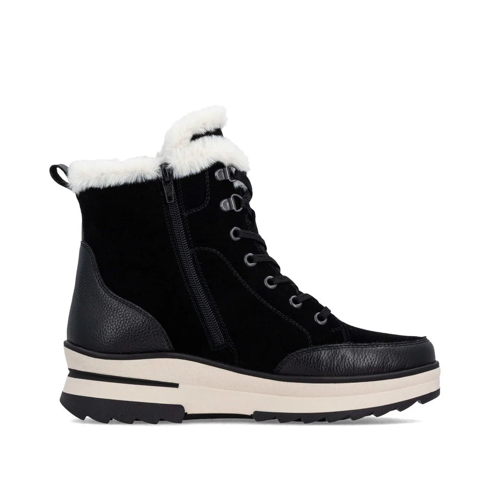 Remonte Women's D2B76 Insulated Waterproof Sidezip Boot - Black