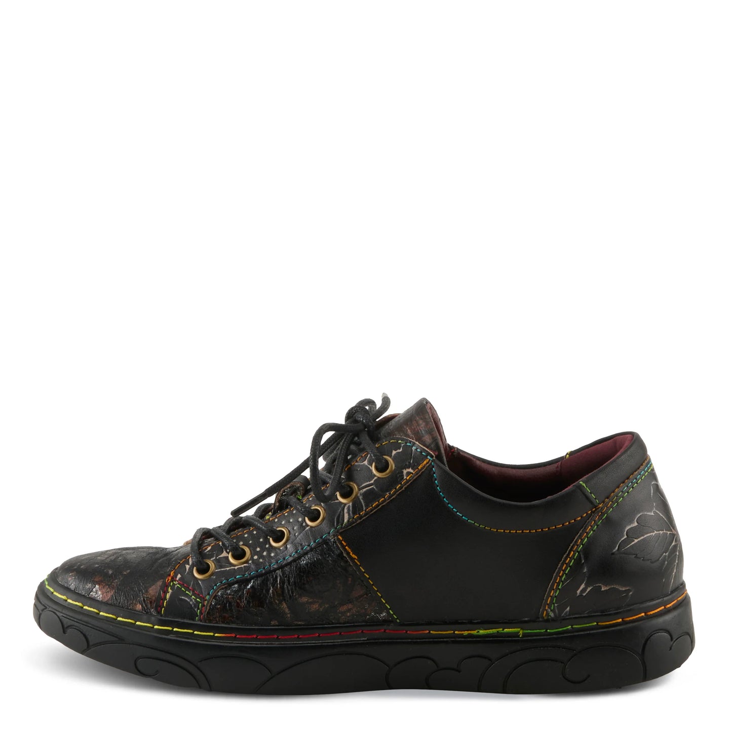 L'Artiste by Spring Step Women's Danli Leather Zipper Sneaker - Black Multi