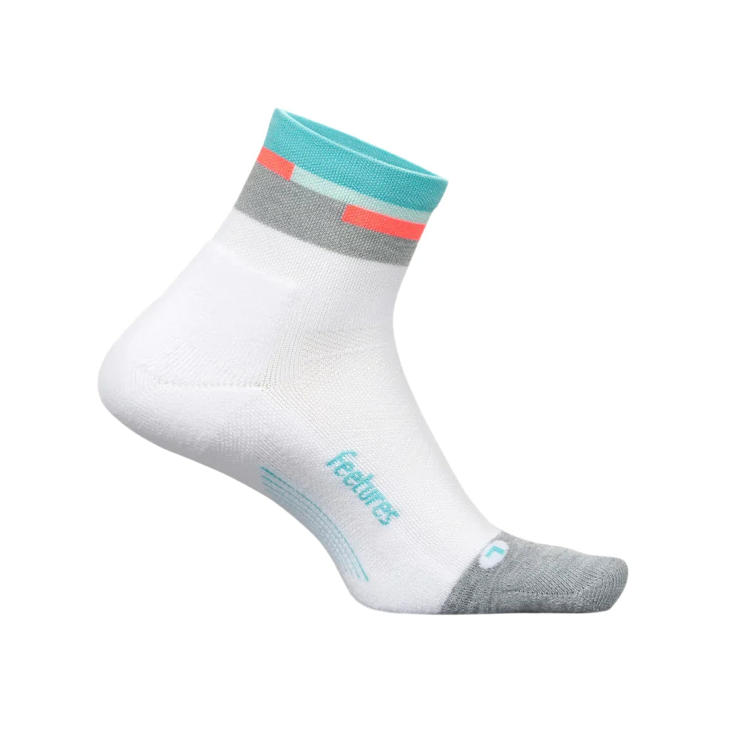 Feetures Elite Light Cushion Quarter Length - Aquatic White