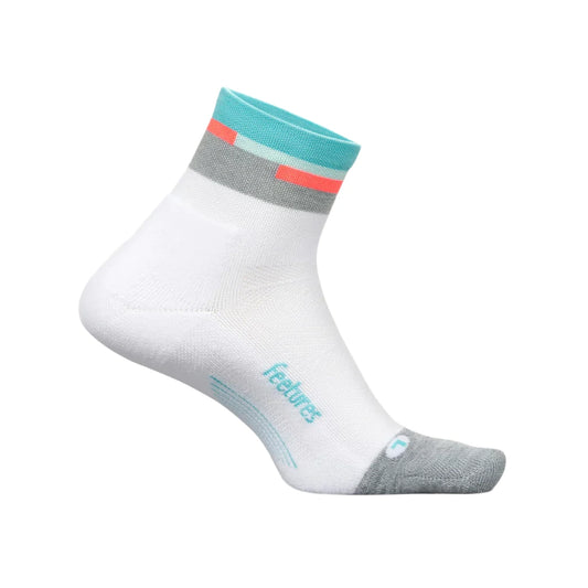 Feetures Elite Light Cushion Quarter Length - Aquatic White