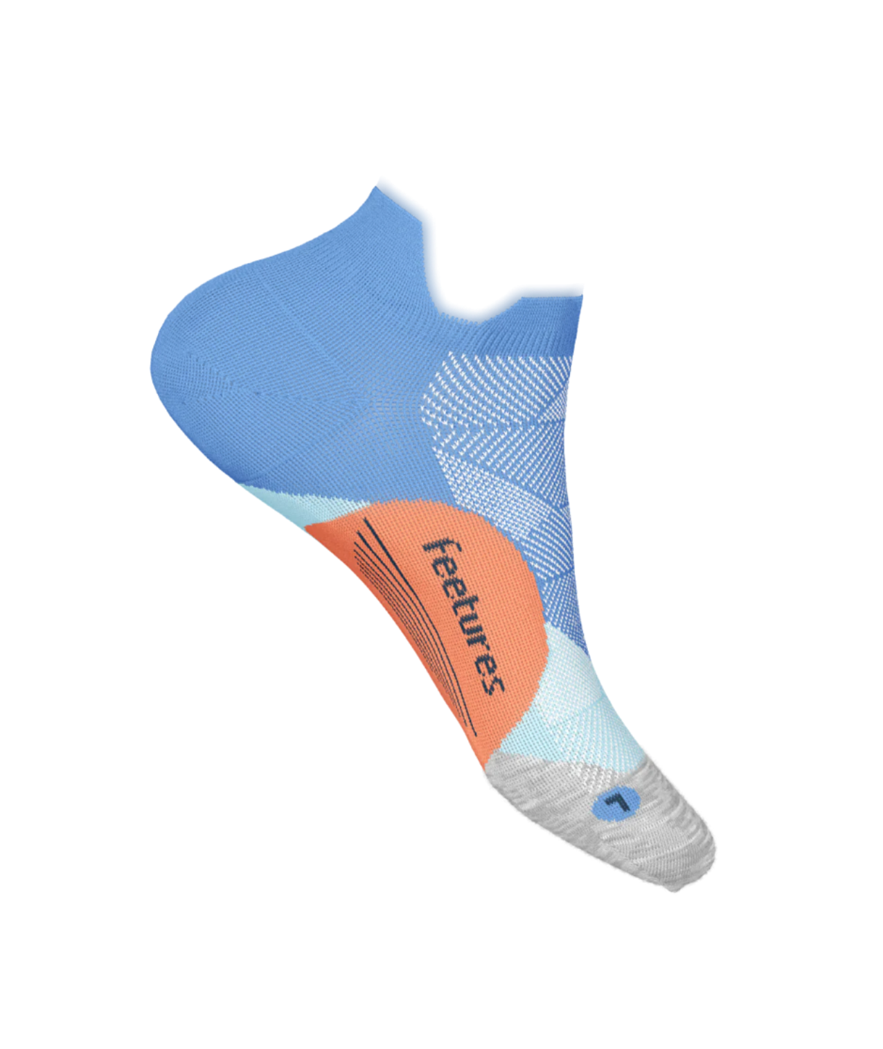 Feetures Women's Elite Light Cushion No Show Tab Sock - Blue Burst