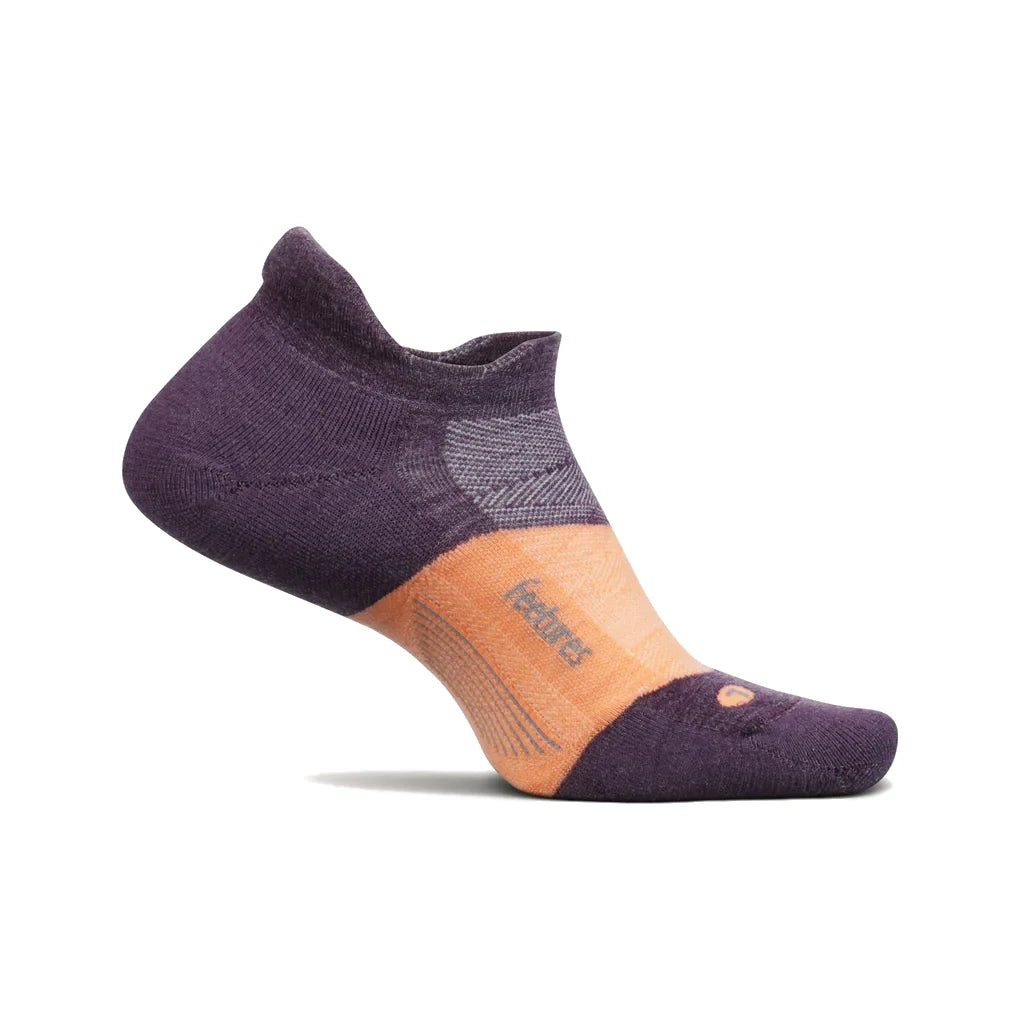 Feetures Merino No Show Tab - Spicy Plum