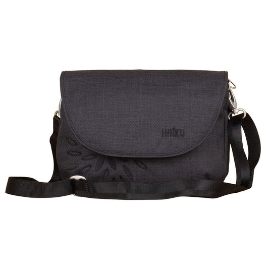 Haiku Women's Bliss Saddle Bag Black in Bloom