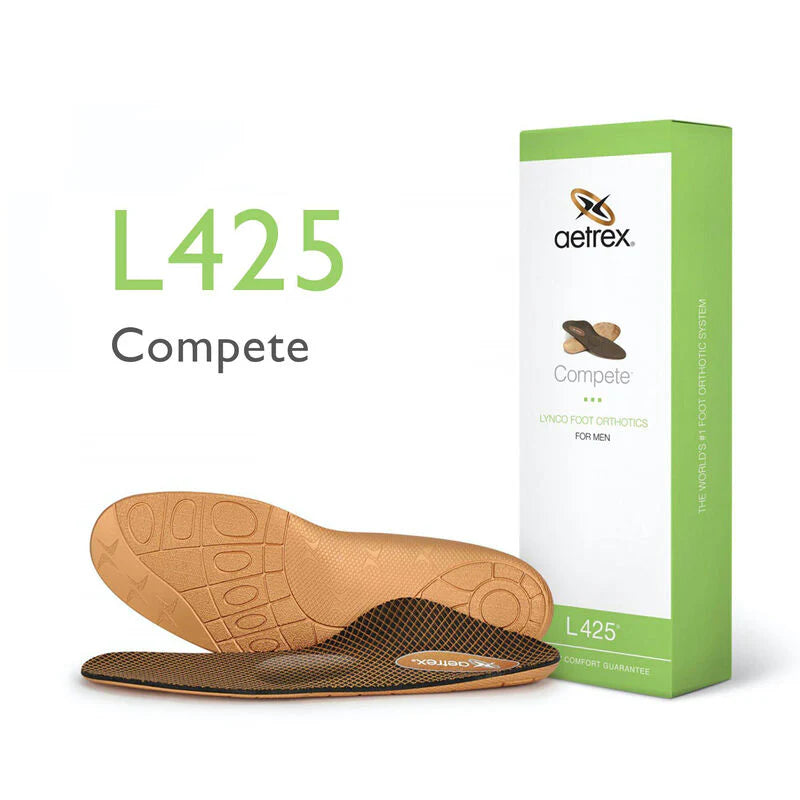 Aetrex Men's Lynco Orthotic Compete Posted Insoles With Metatarsal Support - 425