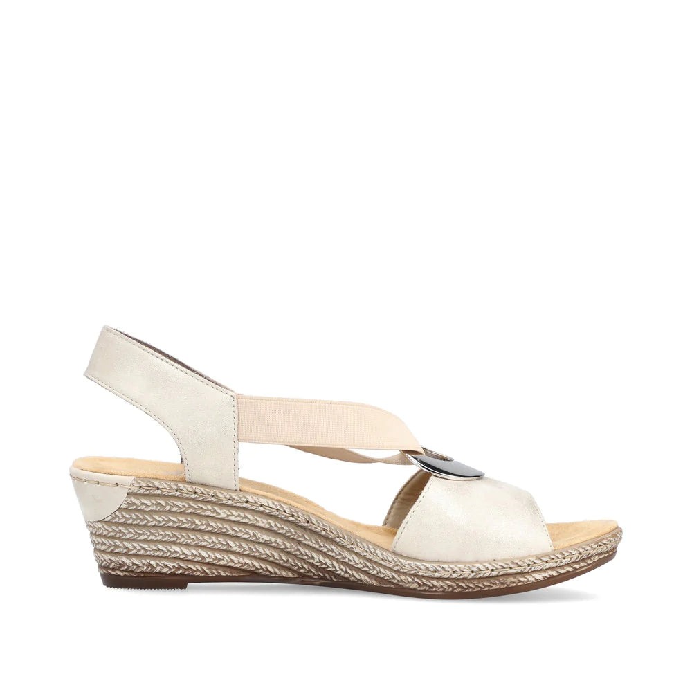Rieker Women's Fanni Wedge Slingback Sandals - Muschel