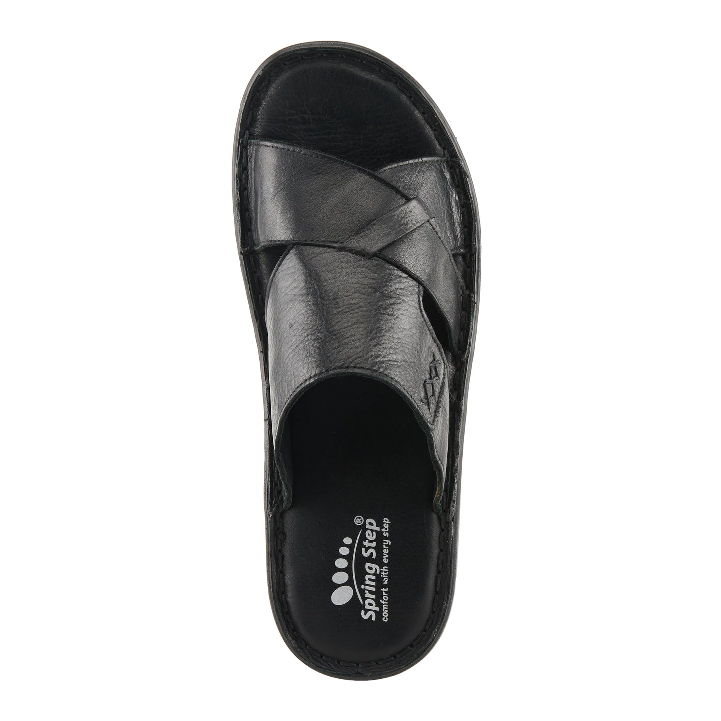 Spring Steps Men's Nunzio Slide In Sandals - Black Leather
