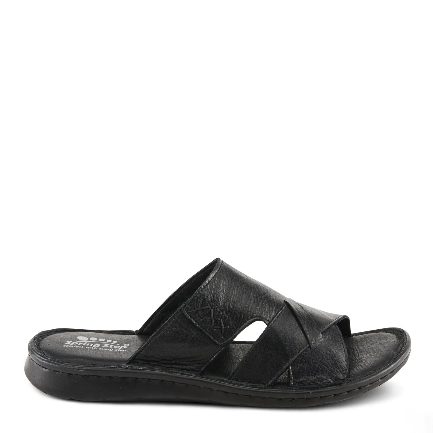 Spring Steps Men's Nunzio Slide In Sandals - Black Leather