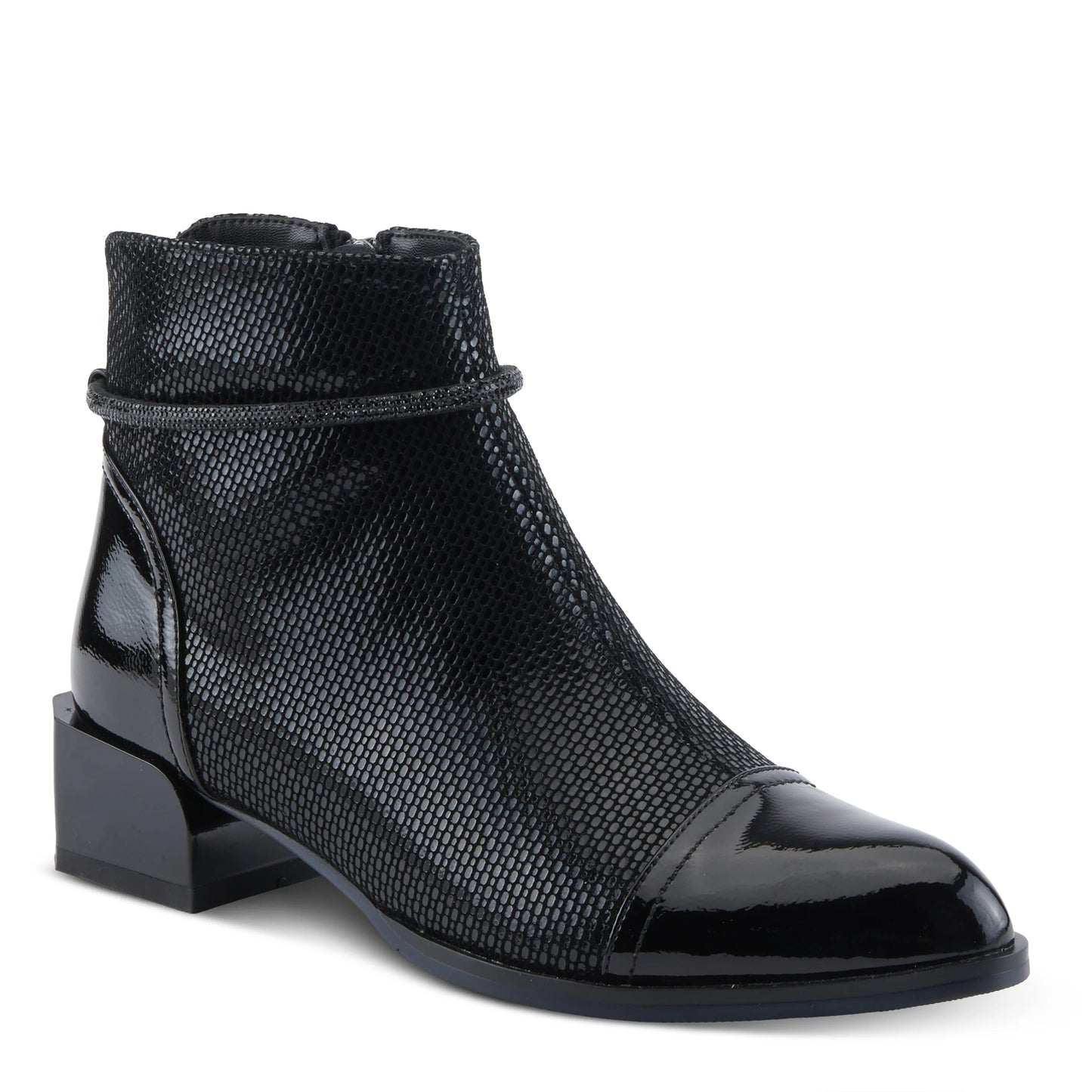 Azura by Spring Step Women's Shelbi Mid Calf Boot - Black Patent