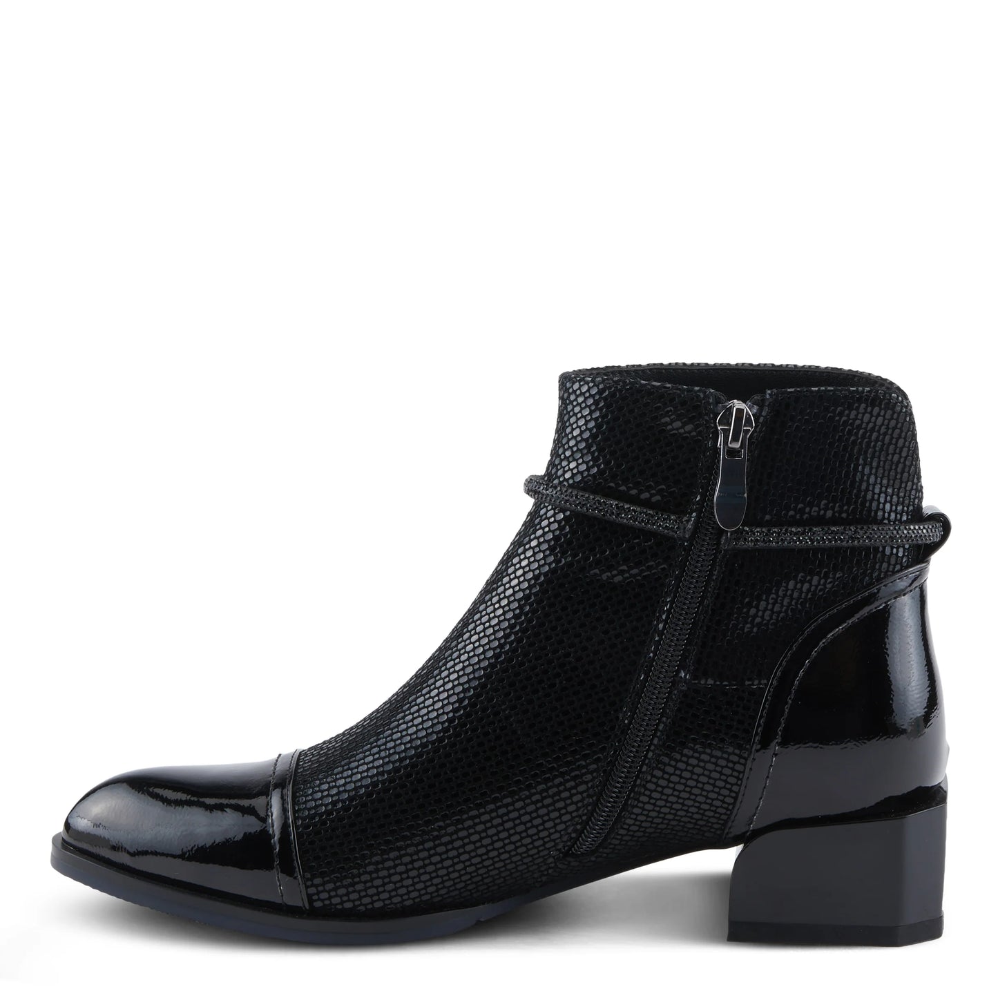 Azura by Spring Step Women's Shelbi Mid Calf Boot - Black Patent