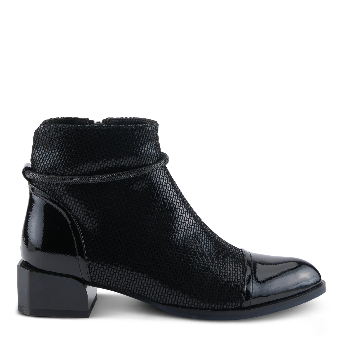 Azura by Spring Step Women's Shelbi Mid Calf Boot - Black Patent