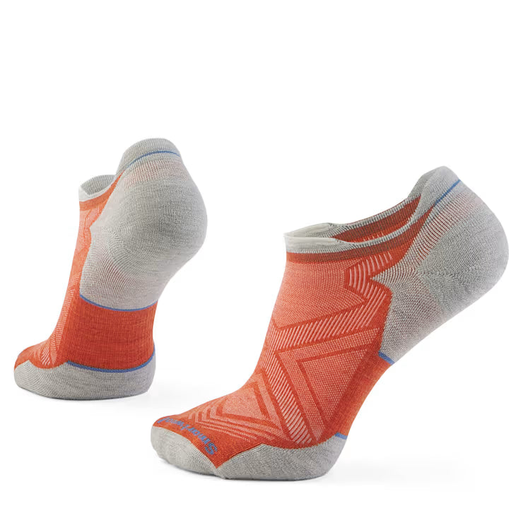 Smartwool Unisex Cushioned Run Low Ankle Socks - Orange Rust/Ash