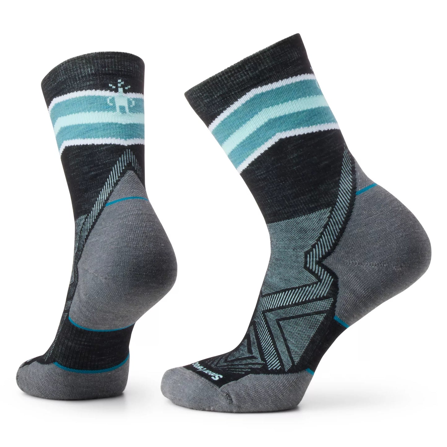 Smartwool Women's Run Targeted Cushion Mid Crew Socks - Black